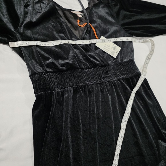 Knox Rose Womens Maxi Dress Size Medium Velvet Black Tiered Whimsigoth - Picture 8 of 9